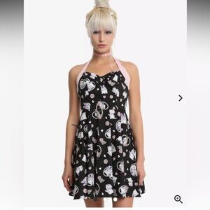 Hell Bunny X Hot Topic Black Amelia Pastel Kitty Print Retro Pinup Dress NWT S